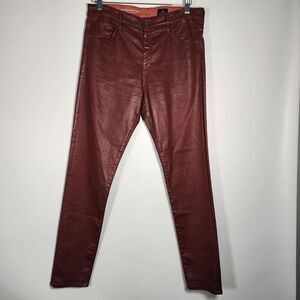 AG Adriano Goldschmied‎ Farrah Skinny Ankle red waxed pants womens size 32 R